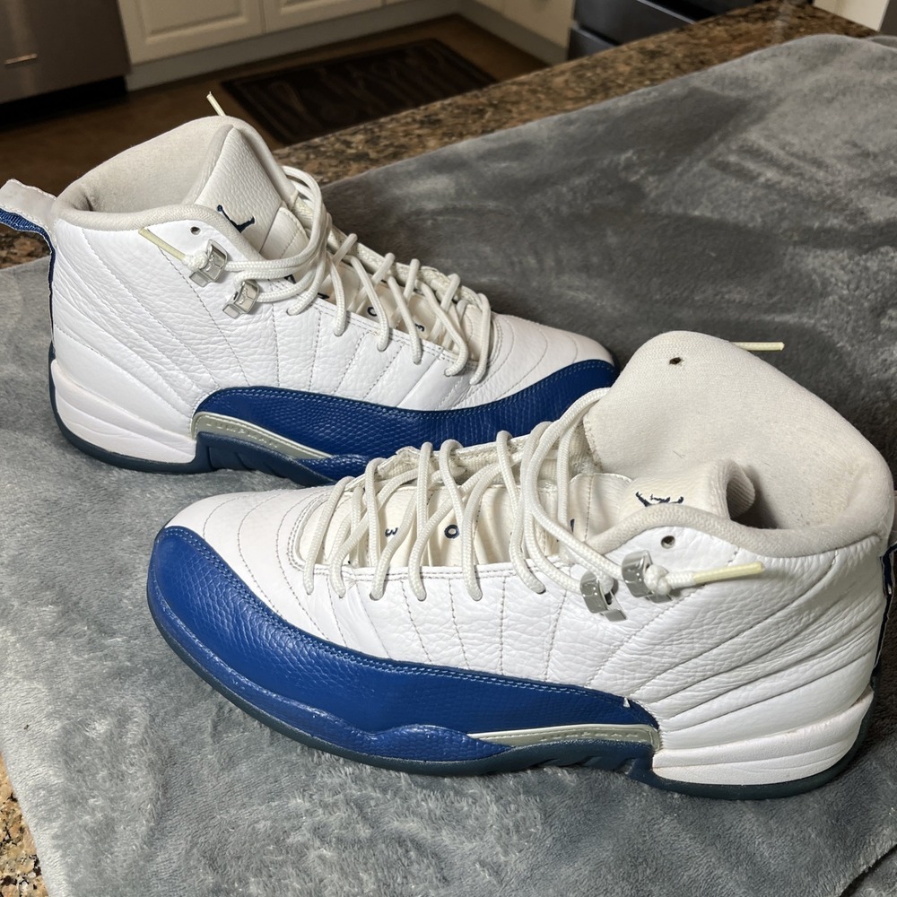 Nike‎ Air Jordan 12 Retro French Blue White Men's Size 10 Basketball Sneakers - Picture 4 of 10